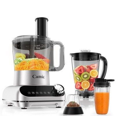 Camic Blender & Food Processor Combo,6 Functions for Smoothies,Chopping,Slicing
