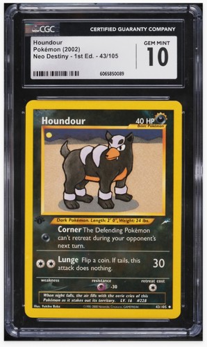 Houndour (1st Edition) graded CGC 10 for sale on eBay