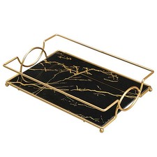 Vanity Tray Luxury Bathroom Counter Tray Glass Perfume Organizer Holder Cosmetic