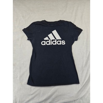 Adidas The Go-To Tee Womens Medium Black Short Sleeve Graphic Logo T-Shirt