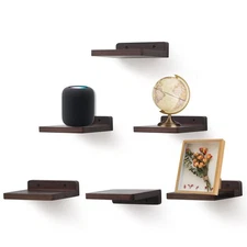Small Floating Shelf, 5x6 Inch Display Ledges for Wall,Mini Shelves,Rustic Wo...