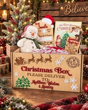Personalized Wooden Christmas Eve Box Large Holiday Keepsake Gift Crate FreeShip