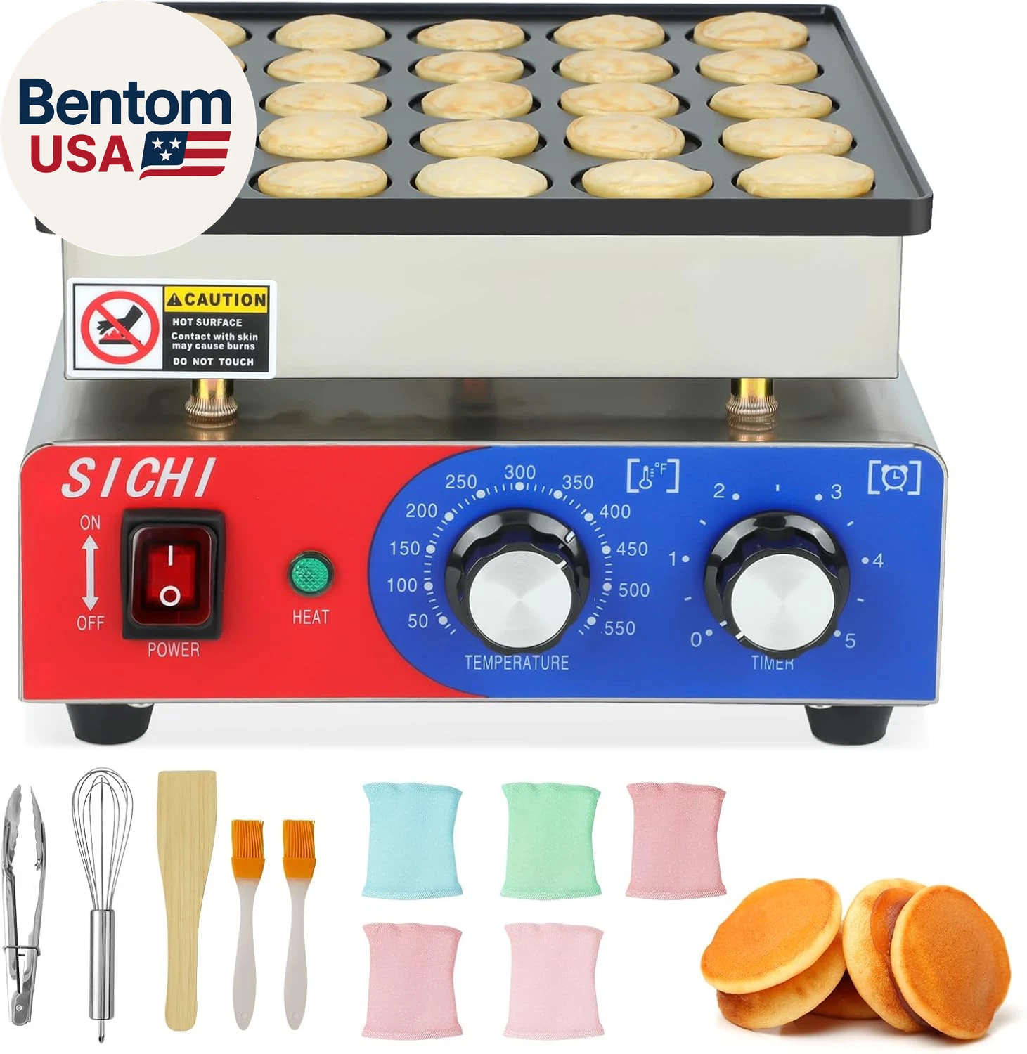 Mini Pancake Maker Machine with 550℉Heating and Timer Control, 25PCS Electric Co
Opens in a new wind