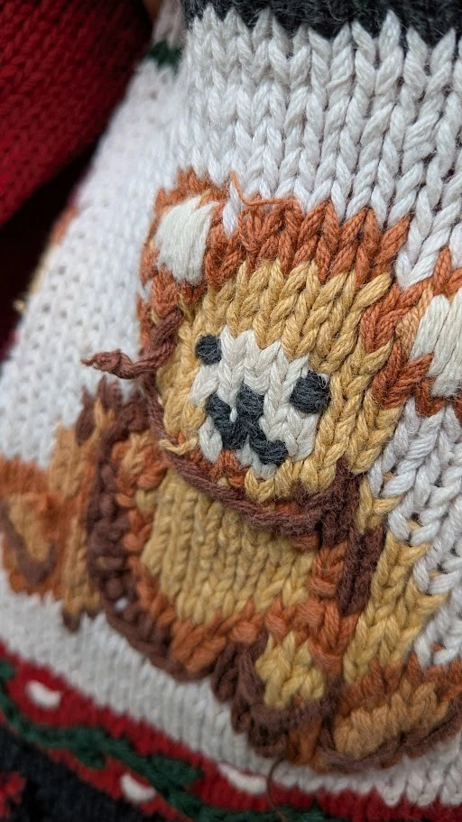 Vintage Womens Ugly Christmas Sweater Size 14-16 Santa Teddy Bear Novelty Cute - Image 4 of 4