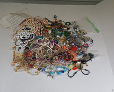 Large Lot Junk Jewelry 5 Pounds Vintage to Now Costume Craft Bulk Some Wearable