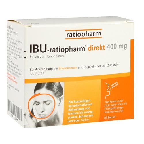 IBU-RATIOPHARM direkt 400 mg Pulver zum Einnehmen 20 St. PZN 11722423