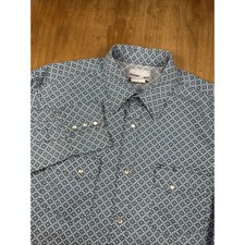 Wrangler Wrancher Pearl Snap Long Sleeve Western Shirt Men's M Green Floral