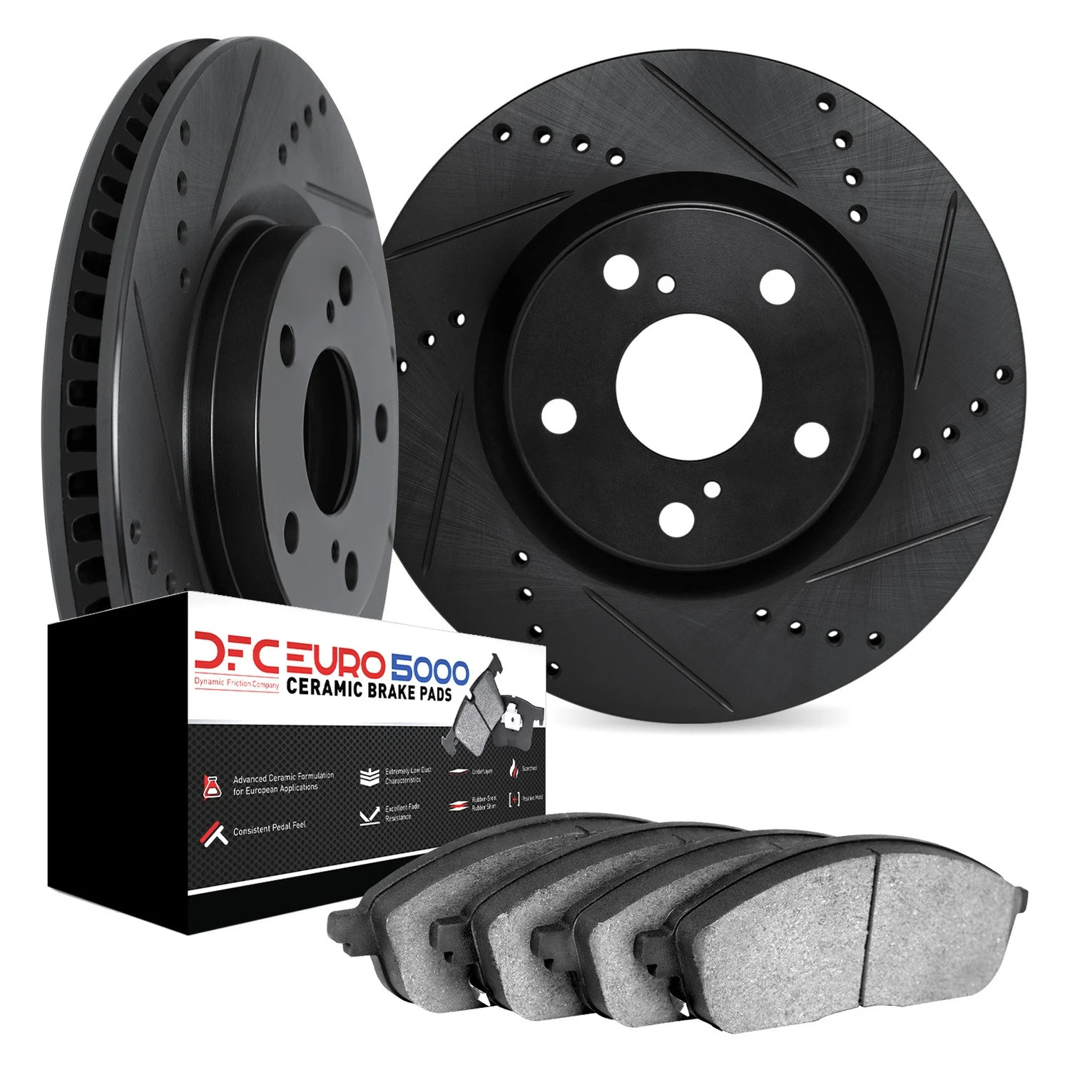 For Maserati Ghibli 17-20 DFC EURO-KIT 5000 Drilled & Slotted Rear Brake Kit