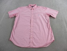 Ralph Lauren Shirt Mens XLT Tall Pink Featherweight Short Sleeve Button Down