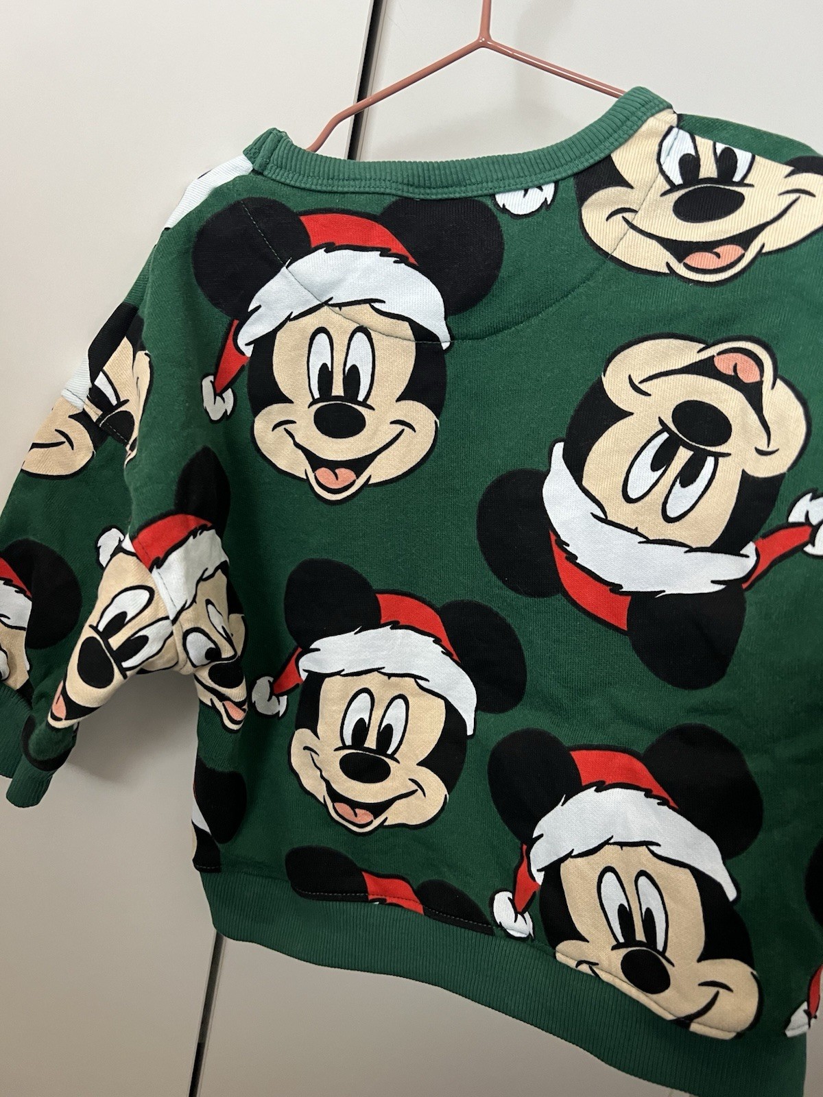next disney mickey mouse green christmas sweatshirt size 9-12 months image 9