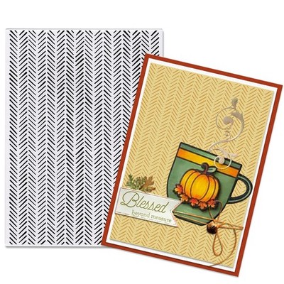 Chevron Herringbone Background Embossing Folder, Plastic Textured Impressions B