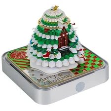 Time Piece Calendar 2025, 3D Memo Pads Paper Desk Calendar with LED Light, Te...