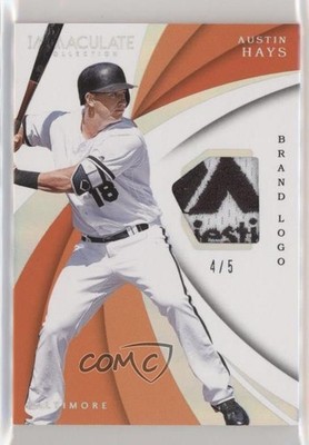 2018 Panini Immaculate Swatches Brand Logo 4/5 Austin Hays #IS-AH Rookie RC 6fs