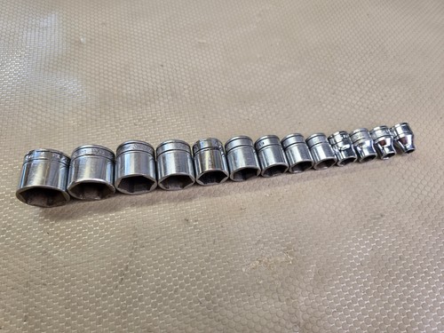 Snap-on 13-Pc 3/8" Drive 6-Point Shallow SAE Socket Set 1/4"-1" FS Series Flank