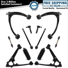 12 Piece Steering & Suspension Kit Control Arms Tie Rods Sway Bar Links New