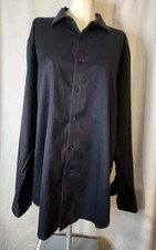 Calvin Klein Infinite Non-Iron Slim Fit Stretch BLACK Dress Shirt XL 17  34/35