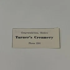 Turner's Creamery Congratulations Seniors 1950 Paoli Indiana Ad SAH1-S27