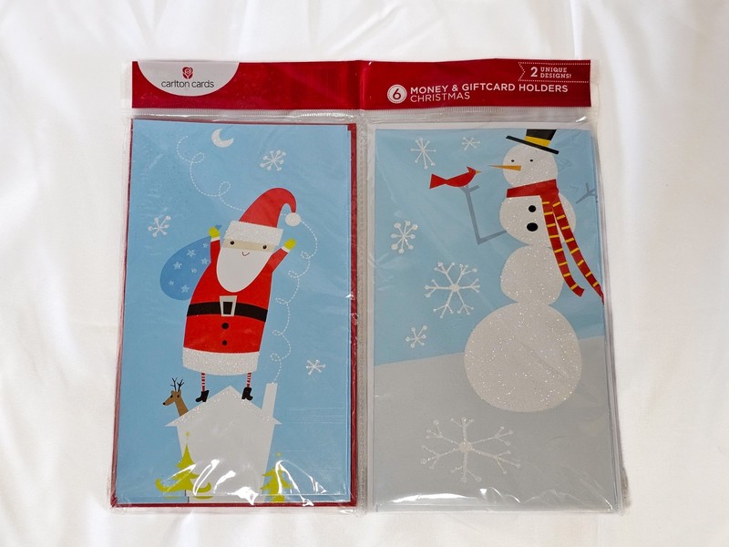 Carlton Cards Christmas Cards 6 Pack Money Gift Card Envelopes New