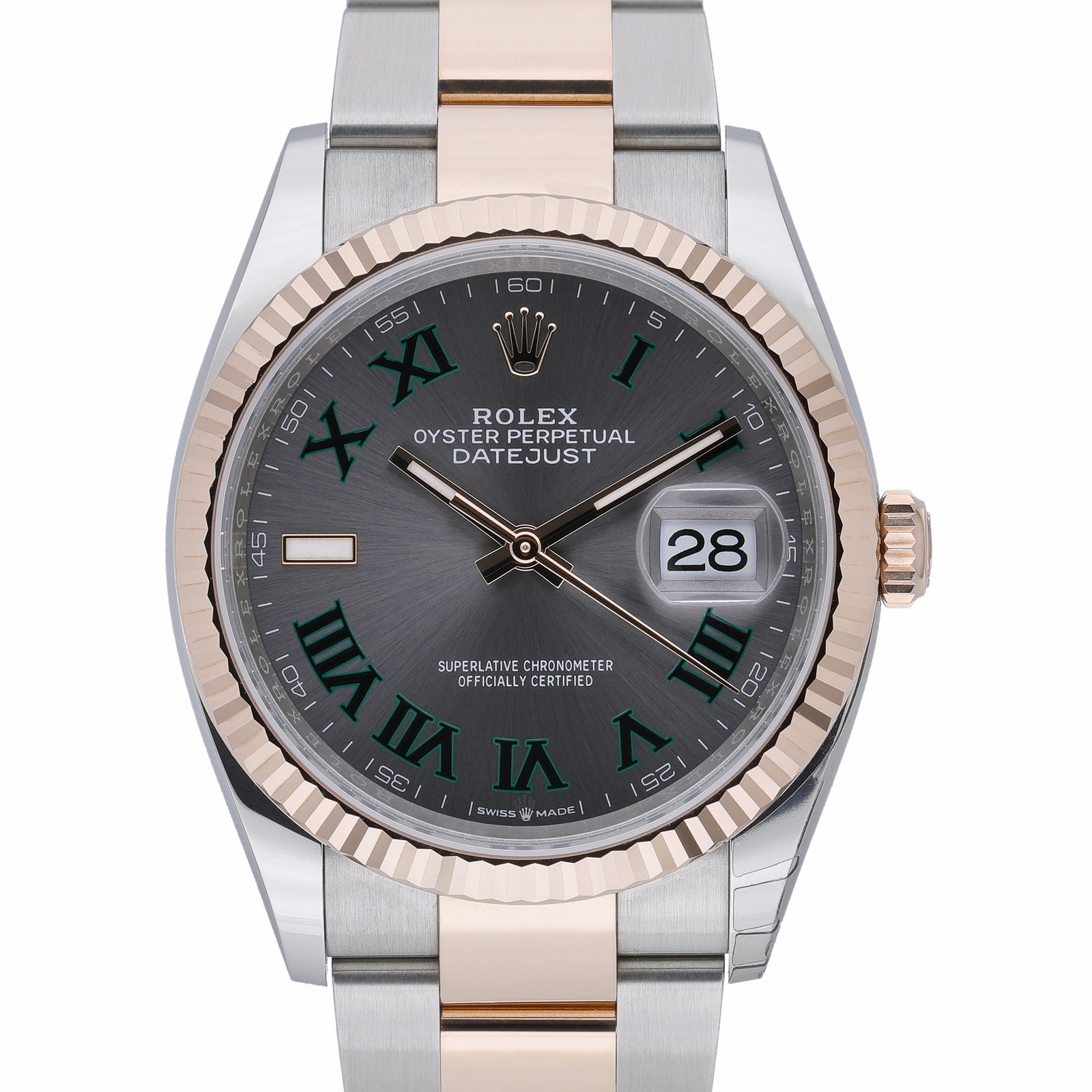 Rolex Datejust 36 126231 with 36mm Steel & Rose Gold case and Slate dial. Exc...