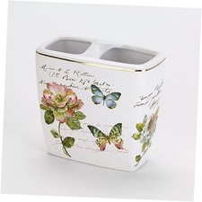 - Ceramic Bathroom Accessories, Artsitic Home Decor Toothbrush Holder White