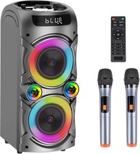 Karaoke Machine with 2 Wireless Microphones, Portable PA System Big Bluetooth...