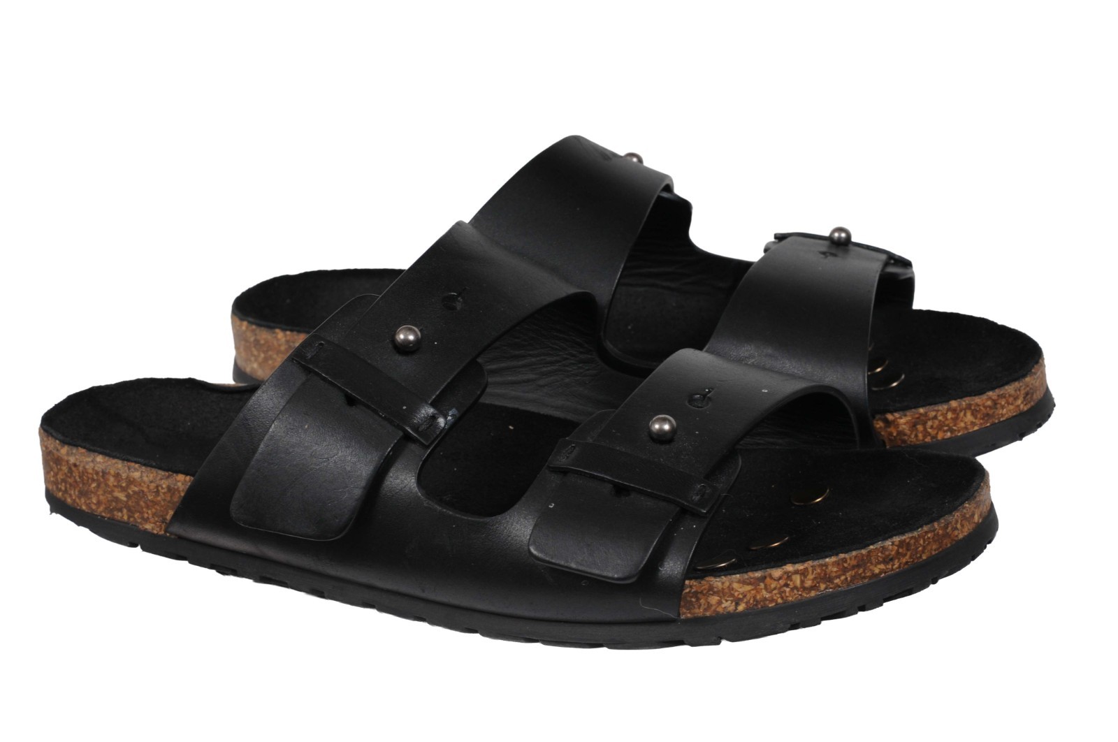 Sandali donna Saint Laurent Jimmy Cross taglia US 11 EU 41 neri in pelle con slide