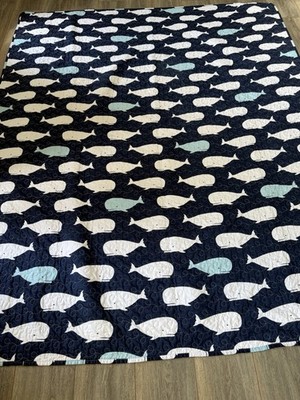 Lush Decor Whale Comforter Quilted Quilt Set Blue Size Twin Nautical Coastal