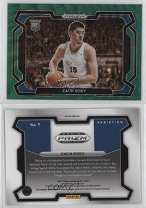 2024 Panini Prizm Draft Picks Green Wave Variations Zach Edey #1 Rookie RC