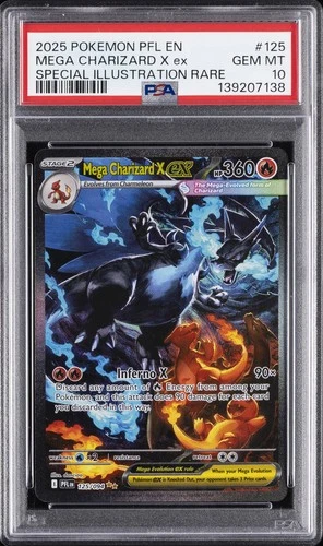 New Listing2025 POKEMON PFL EN-PHANTASMAL FLAMES #125 MEGA CHARIZARD X EX PSA 10