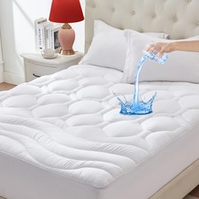 King Size Mattress Pad Waterproof, Cooling Mattress Topper Noiseless, Leak Pr...