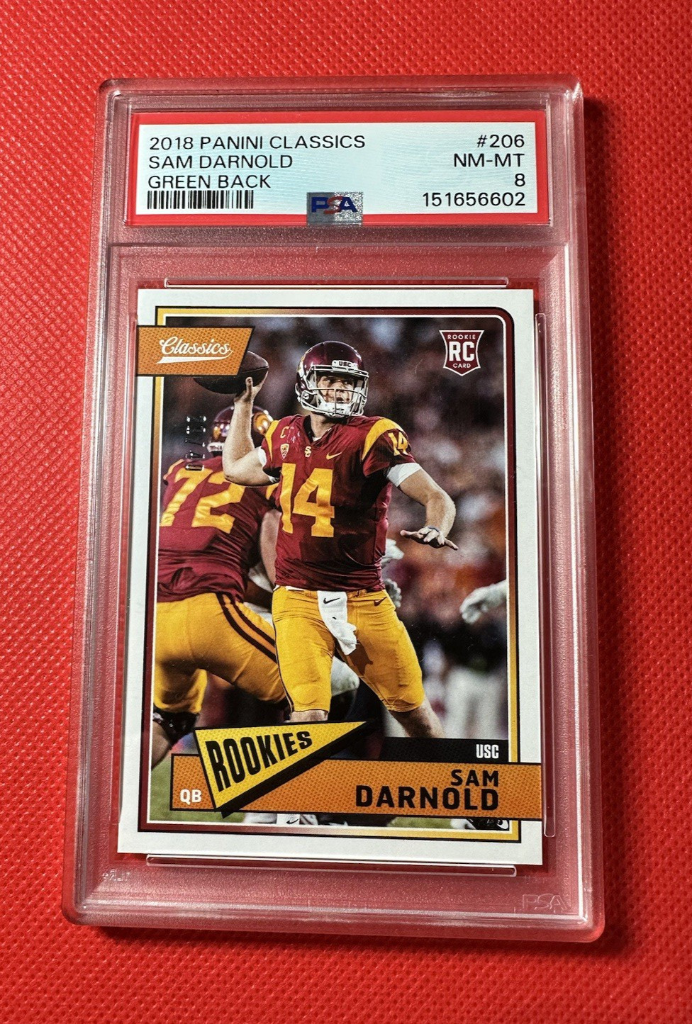 Sam Darnold (1) 2018 ROOKIE PANINI CLASSICS Green Back ONLY 1 PSA 8 EXISTS read view 3