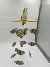 Fish Wind Chime Hanging Mobile Decor, Wood, Yellow Blue Orange — photo 2