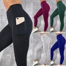 Women High Waisted Yoga Pants Leggings With Pockets Soft Stretch Fitness Pants