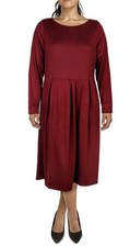 🏖️SUMMER SALE⛱️3X🏖️24seven Comfort Apparel Womens Red Knit Jersey Midi Dress