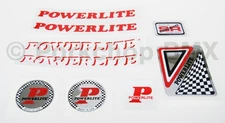 1978-83 Powerlite  old school BMX bicycle decal SET - RED SHADOW FRAME / RED