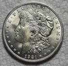 1921 P Morgan Silver Dollar. Estimated Uncirculated Mint State 63.  Video M0086.