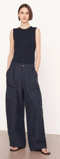 VINCE Raver Italian Flannel Wide Leg Baggy Ca...