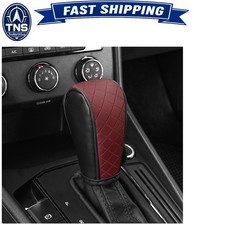 Leather Gear Shift Knob Cover Universal Anti-slip Car Decor Accessories Maroon Leather Gear Shift Knob Cover Universal Anti-slip Car Decor Accessories Maroon