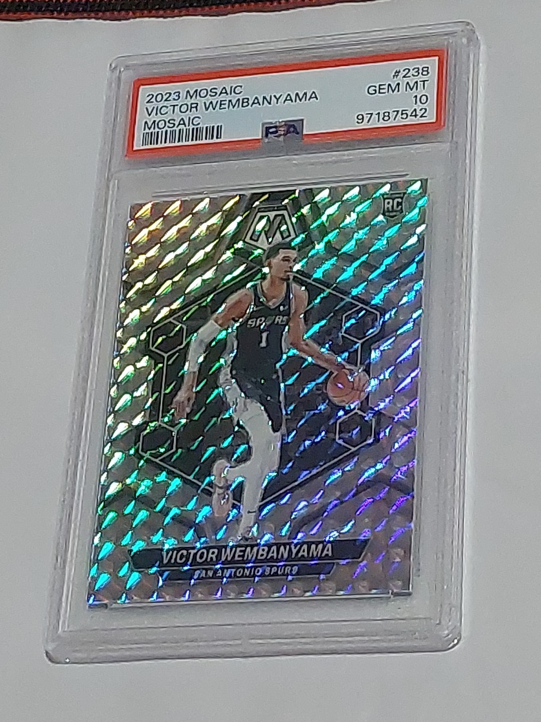 2023 PANINI MOSAIC SILVER MOSAIC #238 VICTOR WEMBANYAMA ROOKIE RC PSA 10