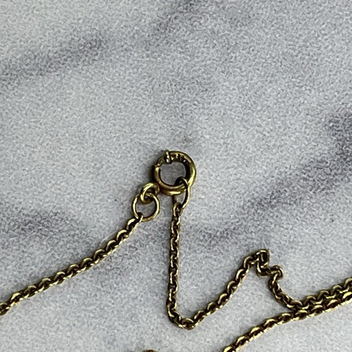 Vintage 14K Yellow Gold Etched Locket Necklace Childs Small 12.75” Monogram - Picture 7 of 13