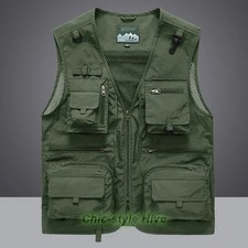 Summer Men Unloading Tactical Vest Coat Casual Men's Photographer Waistcoat Mesh