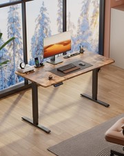 Höhenverstellbarer Schreibtisch mit 2 USB-Ladeanschluss & Steckdose, pc Tisch