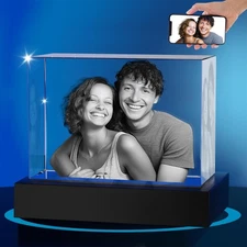 Custom 3D Crystal Laser Photo Engraved with K9 Crystal & Subsurface Custom Gift
