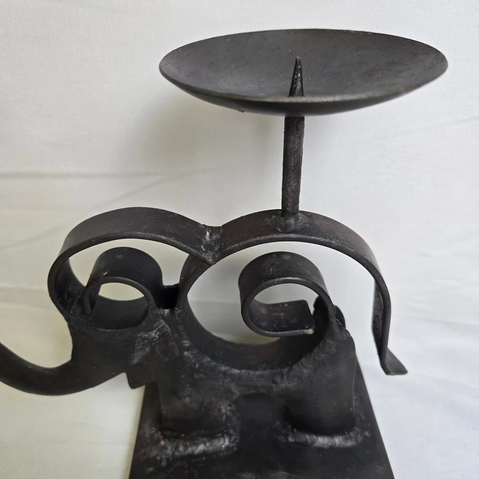 Decorative Metal Elephant Candle Holder, Stylized Scrollwork, 8"x4"x 5" - Image 2 of 4