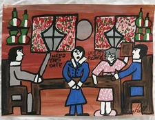 Mafia Signed Original Henry Hill  Goodfellas Painting Tommy and Ma. Cosa Nostra