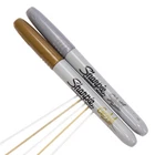 Set of 2 Sharpie Brand Marker Pens - 1 x Gold & 1 x Silver - Fine Point Metallic