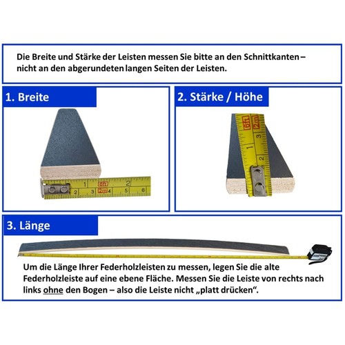 Federholzleisten 5 Stk Anthrazit Ersatzleisten für Lattenrost Set Ersatzlatten - Bild 3 von 8