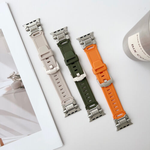 Armor TPU Band For Apple Watch Ultra2 / Ultra 49mm Durable Metal Connector Strap - Picture 14 of 29
