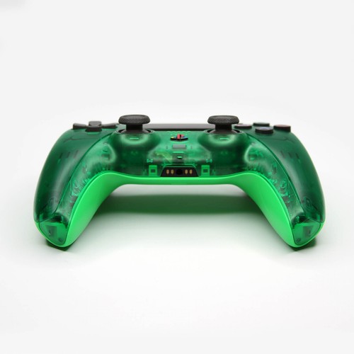 DS4 Green Crystal Killscreen Clear Green Retro PS5 Sony DualSense Controller - Picture 3 of 7