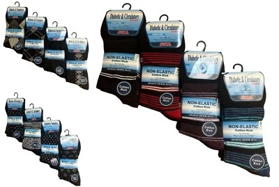MK-ONESTOPSHOP 3-12 Pair Mens Non Elastic Diabetic Cotton Socks Loose Soft Grip Top Adults 6-11
